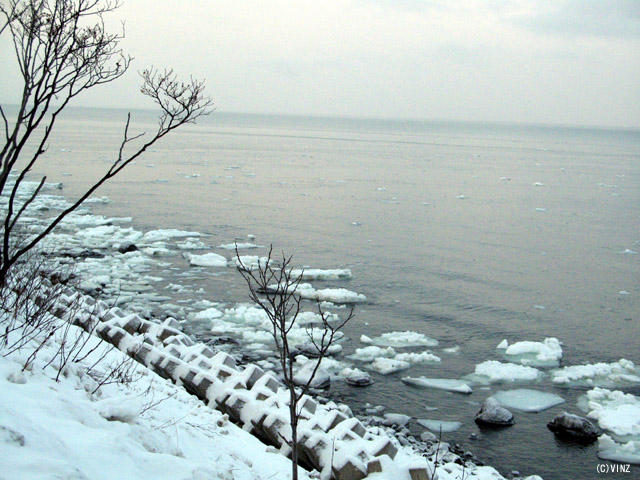 雪景色 北海道 冬 流氷 海氷 オホーツク海